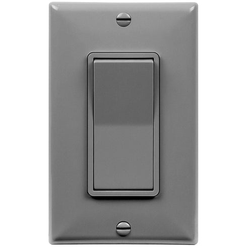 ENERLITES Single Pole Decorator Paddle Light Switch, Residential Grade, 15A 120V-277V, Gloss Finish, Grounding Screw, Back Insert and Side Termina...