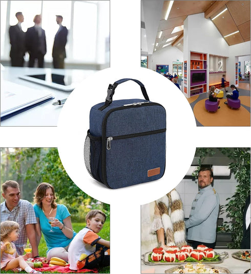 Femuar Lunch Box for Men Women Adults Small Lunch Bag for Office Work Picnic - Reusable Portable Lunchbox, Blue...