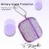 Purple Silver foil Glitter for AirPods 3 Case 3st Generation Cover Clear 2021, Cute Flower Pendant, Cleaning Pen Kit, Soft TPU Silicone Protective...
