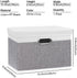 Yawinhe Collapsible Storage Box, Waterproof Storage Basket Bins, with Lids and 2 Handles, Closet Organizers, for Clothes, White/Gray, 15''Lx9.8''W...
