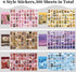 600 Pieces Washi Sticker Set, 12 Set Scrapbooking Diary Planner Album Diary Notebook, Scrapbooking Sticker Journaling Supplies for DIY Arts and Cr...