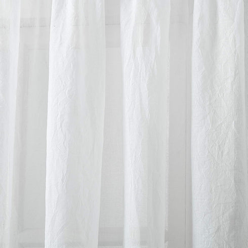 No. 918 Tayla Crushed Texture Semi-Sheer Rod Pocket Curtain Panel, 50" x 95", White...