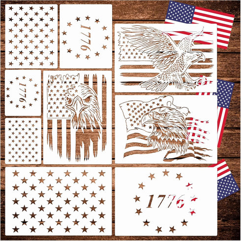 American Flag Stencil Star Stencils for Painting Union 50 Stars 1776 Military We The People Template for Flag Patriotic Wood Burning Stencils for ...