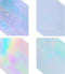 32 Sheets Holographic Sticker Paper Clear Vinyl Self Adhesive Waterproof Rainbow Transparent Overlay Film A4 Size Holographic Overlay with 4 Style...