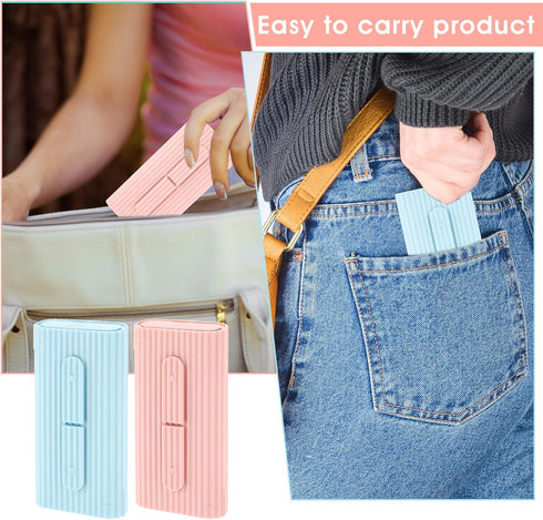 Portable Dental Floss Boxes, 2pcs Dental Floss Case Floss Pick Dispenser Refillable Floss Holder Travel Oral Care Tool for Teeth Cleaning 10 Adult...