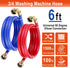 6 FT Washing Machine Hoses with 90 Degree Elbows Universial Rubber Washer Hose No-Lead Burst-proof Hot and Cold Water Supply Hoses for Washing Mac...