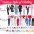 30 Pcs Doll Clothes and Accessories for Doll, 11.5 Inch Doll Outfit Collection Including 1 Set 9 Tops 9 Pants 10 Pairs Shoes(Random Style), for Gi...