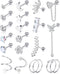 Florideco 21Pcs 16G Cartilage Earring Stud for Women Stainless Steel 20G Cartilage Hoop Earring Set Heart Flower Chain Dangle CZ Curved Tragus Con...