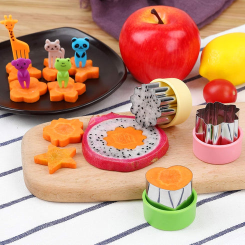 1.5in Vegetable Cutter Shape Set-12PCS Mini Cookie Cutters Fruit Biscuit Pastry Mold Children's Baking and Food Supplement Tool Accessories.(20 Fo...