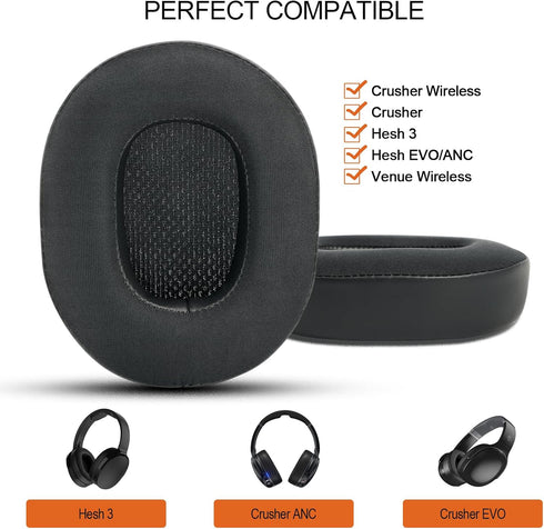 Gvoears Replacement Earpads for Skullcandy Crusher Wireless, Crusher ANC/EVO, Hesh ANC/EVO, Hesh 3 Wireless, Also Fit for Skullcandy Venue Wireles...