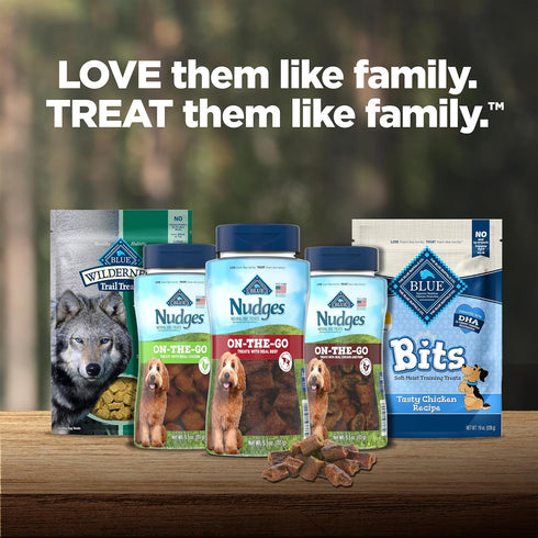 Blue Buffalo Nudges Bite-size Chewy Dog Treats with Real USA Beef, Made with Natural Ingredients, Great for On-the-Go, 5.5-oz. Container...
