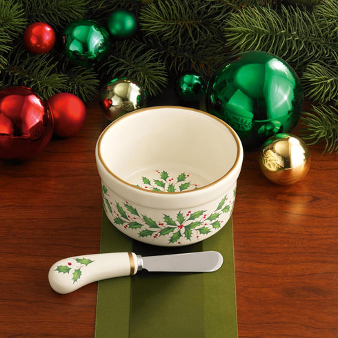 Lenox 804420 Hosting The Holidays Dip Bowl & Spreader, Christmas...