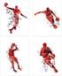 Summit Designs Watercolour Basketball Wall Art Prints - Particle Silhouette - Set of 4 (8 x 10) Poster Photos - Bedroom - Man Cave Decor...