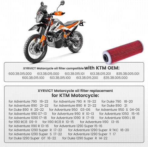 5pcs HF650 Oil Filter Replacement for KTM 1290 Super Adven/ture R/S/T 2015-2022 for Adventure 990 790 890 950 1050 1090 1190...