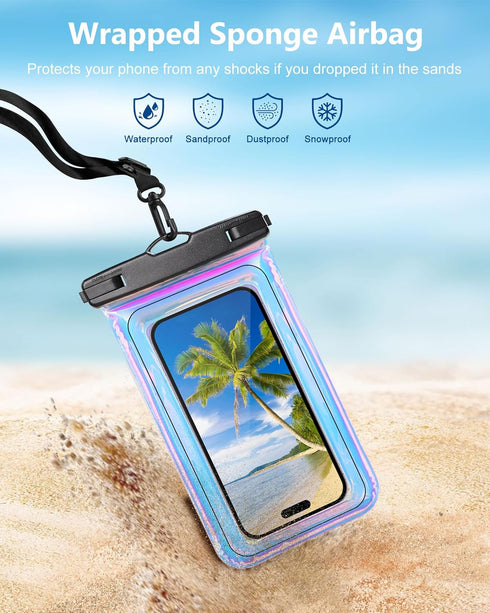 Floating Waterproof Phone Pouch, IPX68 Waterproof Phone Case with Lanyard for iPhone 15 14 13 12 Pro Max Samsung S24 S23 S22 S21 FE, Up to 7" Phon...