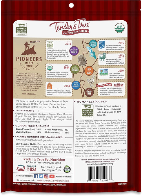 Tender & True Pet Nutrition Organic Beef Jerky Treats (71005)...