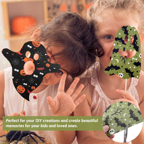 Reofrey 24 Sheets Halloween Pattern Paper Set, 6"x6" Scrapbook Paper Pad Single-Sided Pattern Paper Pack, Scrapbooking Supplies Kit Craft Paper Gh...