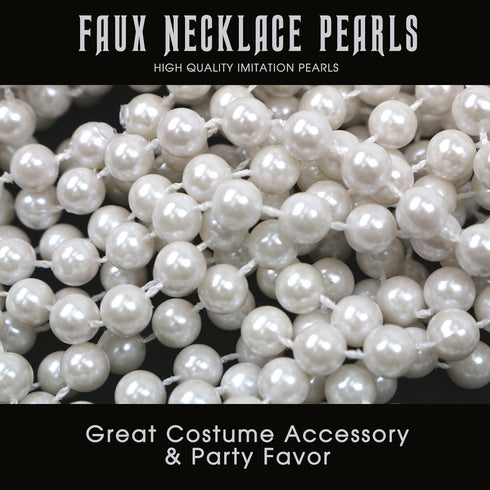 Skeleteen Faux White Pearl Necklaces - Pearl Beaded Necklace Party Favors - 12Pk...