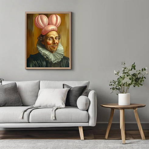 Posterizer 1 pcs-funny humourous William Shakespeare with balloon ears 1-Comedy Art-Gift for Art Lovers-Living Room Bedroom Decor- unframed wall a...