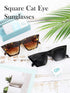 2 Pair Vintage Square Cat Eye Sunglasses Women Retro Trendy Cateye Sunglasses...
