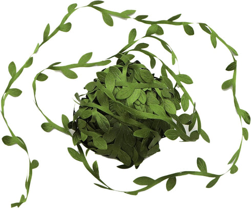 David accessories Olive Green Leaves Leaf Trim Ribbon -20 Yards - for DIY Craft Party Wedding Home Decoration (Olive Green)...