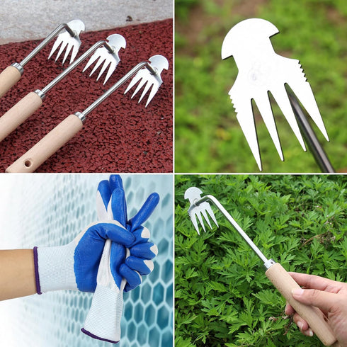 Weed Puller Tool Durable Garden Weed Pulling Tool Portable Garden Weeder Tool for Vegetable Gardening Backyard Farm Planting and Weeding (Wooden H...