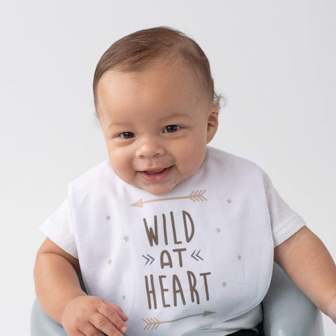 Neat Solutions 5 Pack Aspirational Bib Set with Mixed Fabrics & Water Resistant Inner Core - Boy, Grey Oatmeal While...
