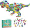 130 Piece Dinosaur World Jigsaw Puzzle for Kids 4-10, Tyrannosaurus Rex Floor Puzzle for Preschool Learning (21.42 X 16.42 in)...