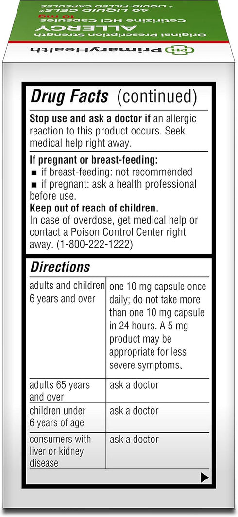 Cetirizine Hcl, 10mg Softgel, 40 Count, 40 Count...