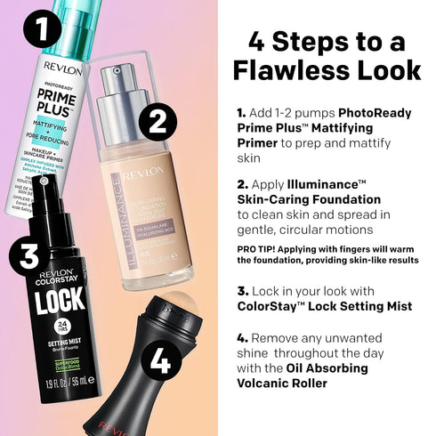 Revlon Illuminance Skin-Caring Liquid Foundation, Hyaluronic Acid, Hydrating and Nourishing Formula with Medium Coverage, 201 Creamy Natural (Pack...