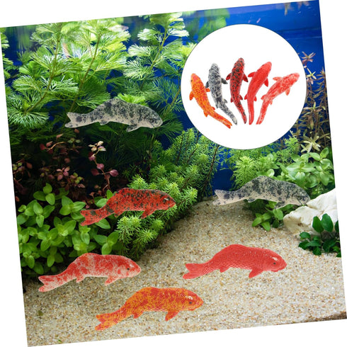 20Pcs Fish Shape Resin Fish Illustration Aquarium Supply Paper Cup Small Fish Fish Tank Supplies Fake Fish top hat Small Decorations Luminous Fish...