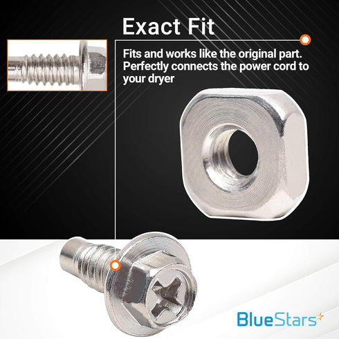 Lifetime Warranty 279393 Dryer Terminal Block Screw Kit Replacement Part by BlueStars - Exact Fit for Whirlpool Kenmore Maytag Dryers - Replaces 279393D 279393VP AP3020386 3184 PS334188 - Pack of 6