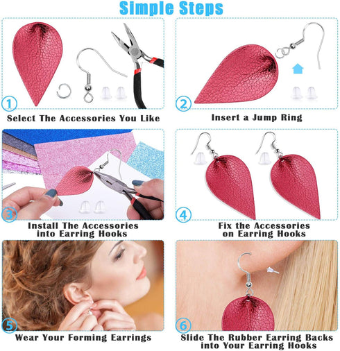 Hypoallergenic Earring Hooks Kit, Anezus 720Pcs Earring Making Kit with Hypoallergenic Earring Hooks, Earring Backs and Jump Rings for Earring Mak...