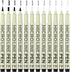 KERIFI Micro-Pen Fineliner Ink Pens, 12 Pack Black Micro Fine Point Drawing Pens Waterproof Archival Ink Multiliner Pens for Artist Illustration, ...