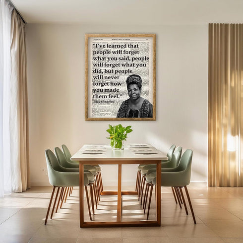 Posterizer 1 pcs-People Will Forget-Maya Angelou-Quotes-Afro-American Art Collection- Living Room Bedroom Decor- unframed wall art...