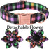 ARING PET Halloween Dog Collar, Cotton Fall Girl Dog Collar with Flower, Cute Adjustable Halloween Plaid Dog Collars with Metal Buckle...