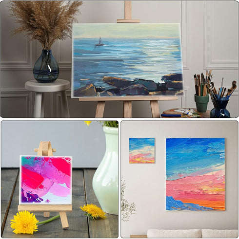 PATIKIL 4x2.8 Canvas Boards for Painting, 12Pack Cotton Wood Frame Rectangle Triple Primed Stretched Blank Canvas Panel for Acrylic, Oil, Tempera ...