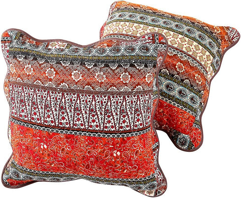NEWLAKE Striped Classical Style Cotton Throw Pillow Covers (2 Pieces, 18X18 Inch)...