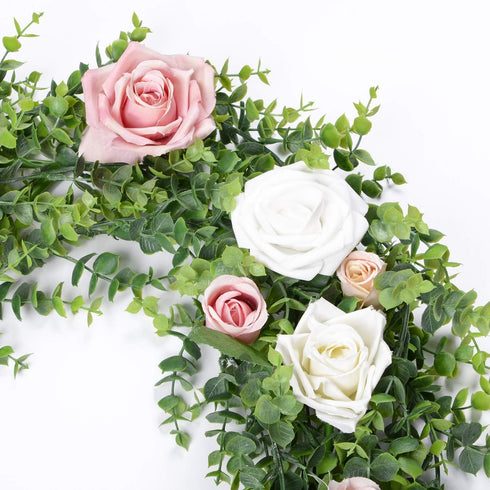 DearHouse Faux Eucalyptus Garland Plant, 2 Pack Artificial Vines Hanging Eucalyptus Leaves Greenery Garland for Wedding Backdrop Arch Wall Decor, ...