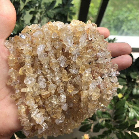 Fekuar 66" Irregular Tumbled Citrine & Aquamarine Chip Beads for Jewelry Making, Healing Crystal Drilled Loose Bead Strand DIY Craft Supplies, 5-8...