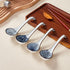 Ceramic Asian Soup Spoon set of 4, Japanese Ramen Spoon in Different Pattern, Perfect for Ramen, Noodle, Chinese Wonton, Vietnamese Pho, Soup Dump...