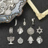 KitBeads 100pcs 10 Styles Jewish Charms Tibetan Jewish Hand of Fatima Religion Charms San Judas Star of David Jewish Star Charms for Jewelry Makin...