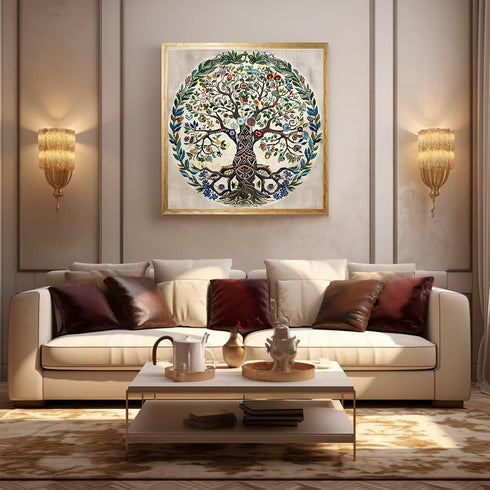 Xinpinzhou Tree of Life 11ct Cross Stitch Kits, 11 CT Funny Pre Printed Counted Stamped Cross Stitch Embroidery Needlepoint Needlework Patterns Ki...