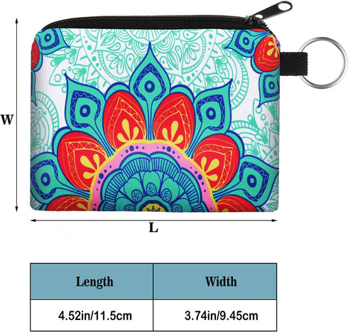 10 Pieces Small Coin Purse for Women Girls, Change Purse Pouch Mini Wallet Coin Bag with Zipper (Bohemian Series)...