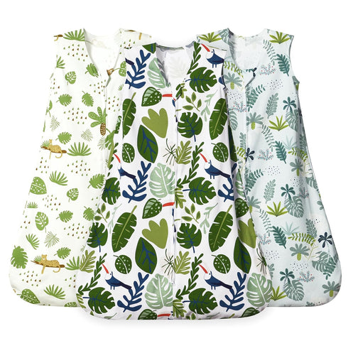 david's kids 3 Pack 100% Cotton Baby Sleep Sack 0-6 Months, Ultra Soft Baby Wearable Blankets with 2-Way Zipper, Comfy Sleeping Bags for Infant Ne...