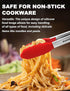 Anaeat Non-Stick Silicone Locking Tong Set of 3 - Stainless Steel 7", 9" and 12" Kitchen Food Tongs with Non-Slip Silicone Tips and Grip for Cooki...