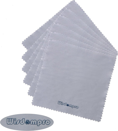Wisdompro 12-Pack 6 x 6 Inches Microfiber Cleaning Cloth for Camera Optical Lens, Glass, Cell Phone, iPad, Tablet, Laptop, LCD TV, Computer Screen...