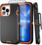 for iPhone 13 Pro Max 6.7" Case with Belt Clip Holster, with 2 Screen Protector, Military Grade Full Body Protection Shockproof Phone Case (BlackO...