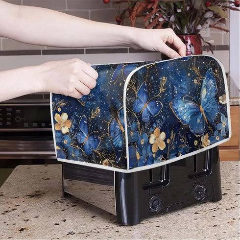 Butterfly Toaster Dust Cover 4 Slice, Floral Anti-Sputtering Toaster Covers, Washable Decorative Bread Toaster Cover, Dust Fingerprint Protection ...