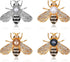 WILLBOND 4 Pieces Honey Bee Brooch Lapel Pins for Women Crystal Insect Themed Bee Brooches with Faux Pearl Fashion Gift for Birthday Dating Party ...